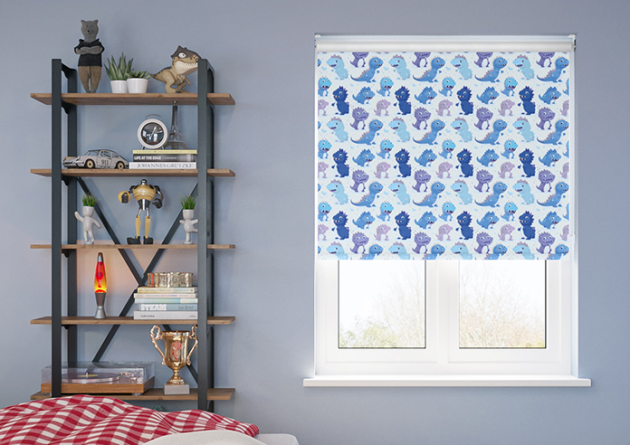 Roarsome, Blue - Twist&Fit Roller Blind - Image 3